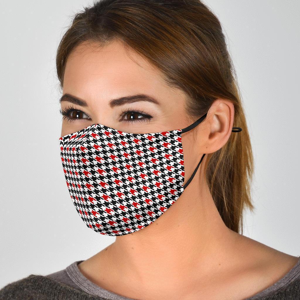 Houndstooth Print Pattern Face Mask-grizzshop