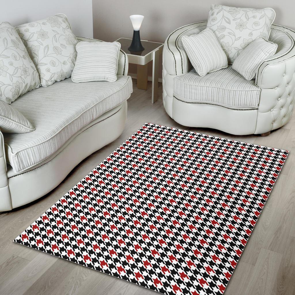 Houndstooth Print Pattern Floor Mat-grizzshop