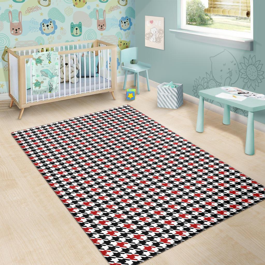 Houndstooth Print Pattern Floor Mat-grizzshop