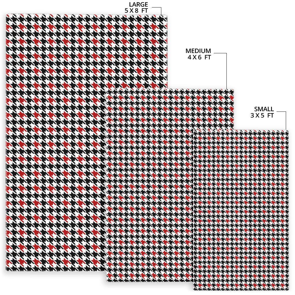 Houndstooth Print Pattern Floor Mat-grizzshop