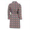 Houndstooth Print Pattern Men Long Robe-grizzshop