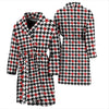 Houndstooth Print Pattern Men Long Robe-grizzshop