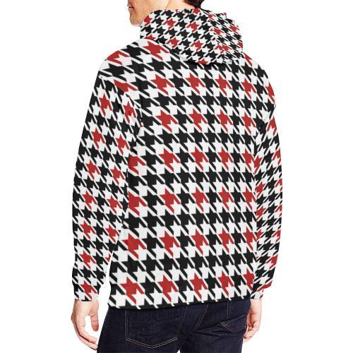 Houndstooth Print Pattern Men Pullover Hoodie-grizzshop