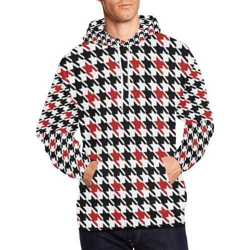 Houndstooth Print Pattern Men Pullover Hoodie-grizzshop