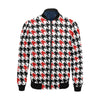 Houndstooth Print Pattern Men's Bomber Jacket-grizzshop