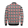 Houndstooth Print Pattern Men's Bomber Jacket-grizzshop