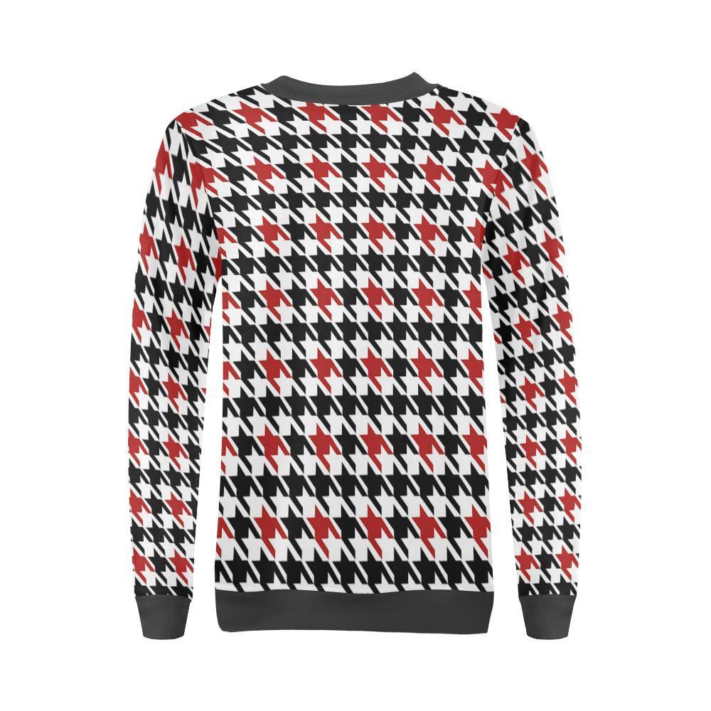 Houndstooth Print Pattern Women's Sweatshirt-grizzshop