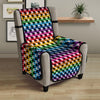 Houndstooth Rainbow Pride Print Pattern Armchair Protector-grizzshop