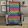 Houndstooth Rainbow Pride Print Pattern Armchair Protector-grizzshop