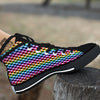 Houndstooth Rainbow Pride Print Pattern Black High Top Shoes-grizzshop