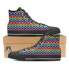 Houndstooth Rainbow Pride Print Pattern Black High Top Shoes-grizzshop