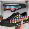Houndstooth Rainbow Pride Print Pattern Black Low Top Shoes-grizzshop