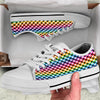 Houndstooth Rainbow Pride Print Pattern White Low Top Shoes-grizzshop