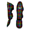 Houndstooth Rainbow Print Pattern Muay Thai Shin Guards-grizzshop