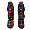 Houndstooth Rainbow Print Pattern Muay Thai Shin Guards-grizzshop