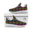 Houndstooth Rainbow Print Pattern White Athletic Shoes-grizzshop