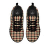 Houndstooth Red Brown Print Pattern Black Sneaker-grizzshop