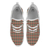 Houndstooth Red Brown Print Pattern White Athletic Shoes-grizzshop