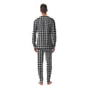 Houndstooth White And Black Print Men's Pajamas-grizzshop