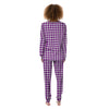 Houndstooth White And Purple Print Women's Pajamas-grizzshop