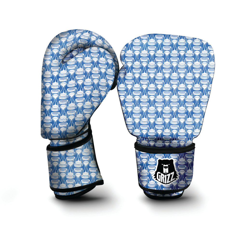 Hourglasses White And Blue Print Pattern Boxing Gloves-grizzshop