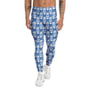 Hourglasses White And Blue Print Pattern Men's Leggings-grizzshop