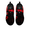 Howling Wolf Red Moon Print Black Sneaker-grizzshop