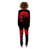 Howling Wolf Red Moon Print Women's Pajamas-grizzshop