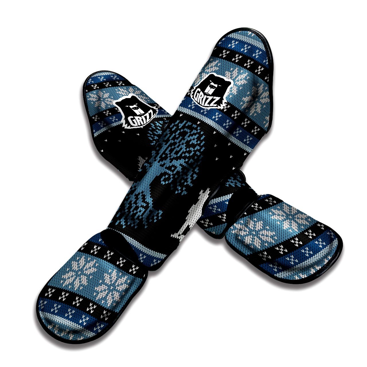 Howling Wolves And Tree Of Life Print Muay Thai Shin Guards-grizzshop