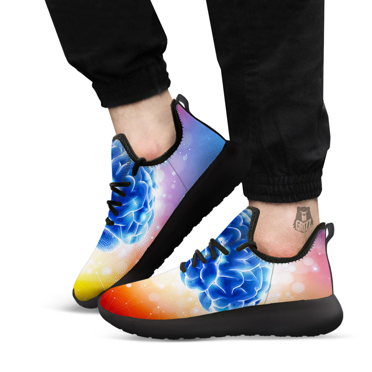 Human Brain Black Athletic Shoes-grizzshop