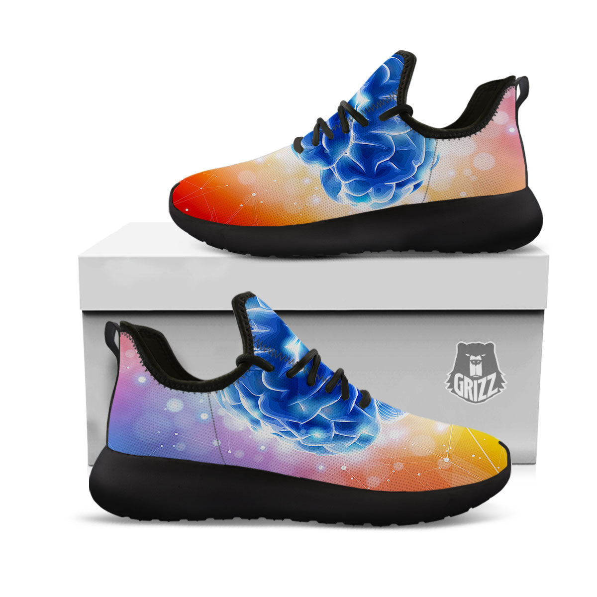 Human Brain Black Athletic Shoes-grizzshop