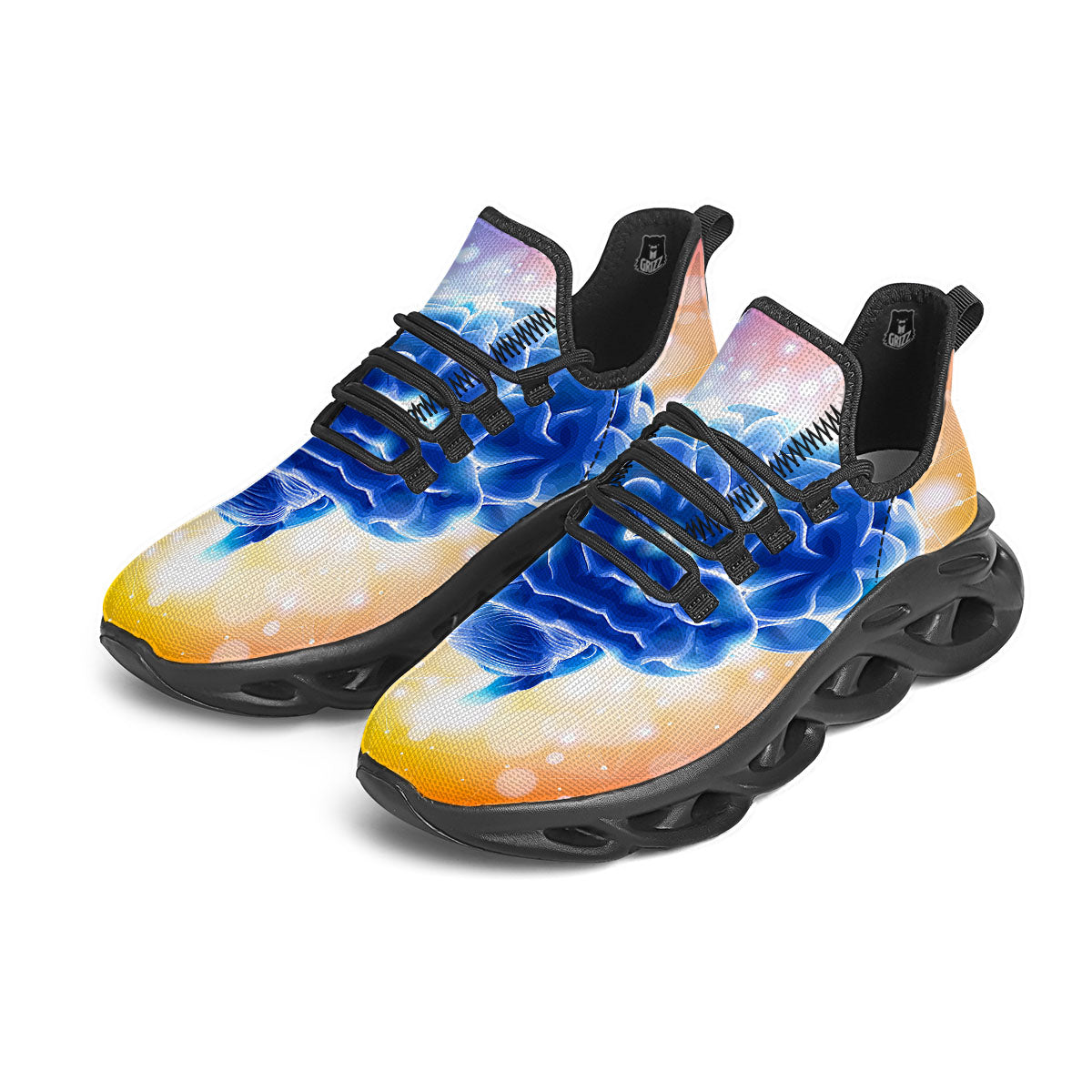 Human Brain Black Running Shoes-grizzshop