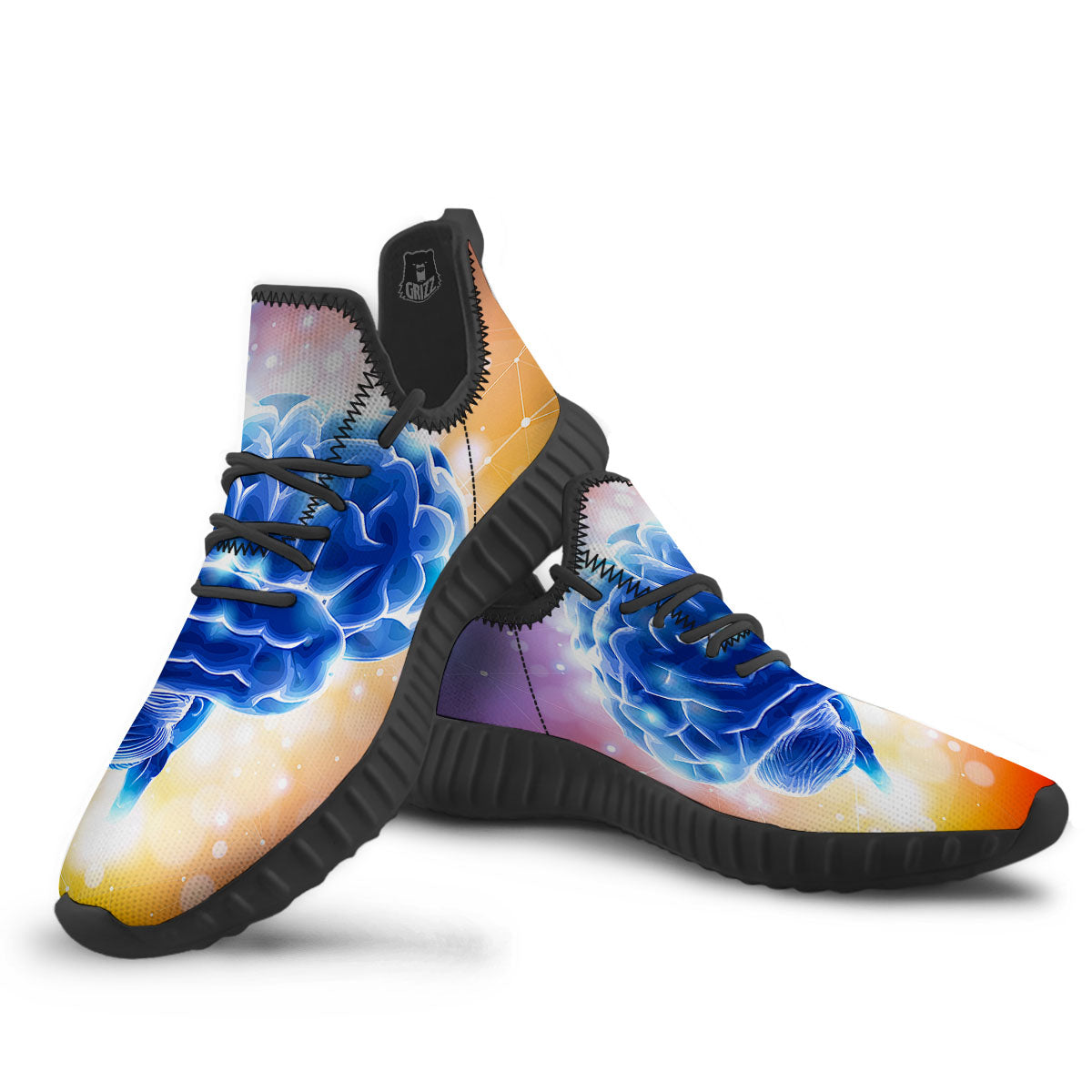 Human Brain Black Walking Shoes-grizzshop