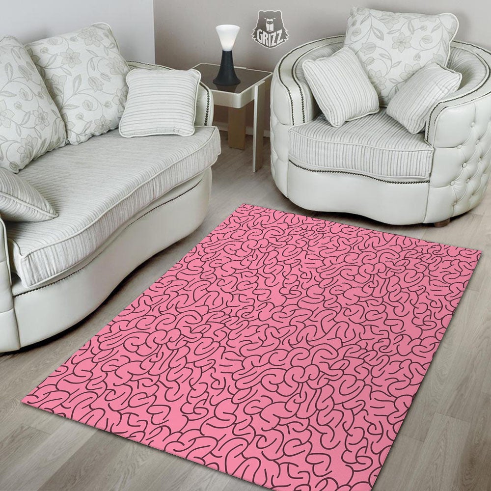 Human Brain Print Pattern Floor Mat-grizzshop