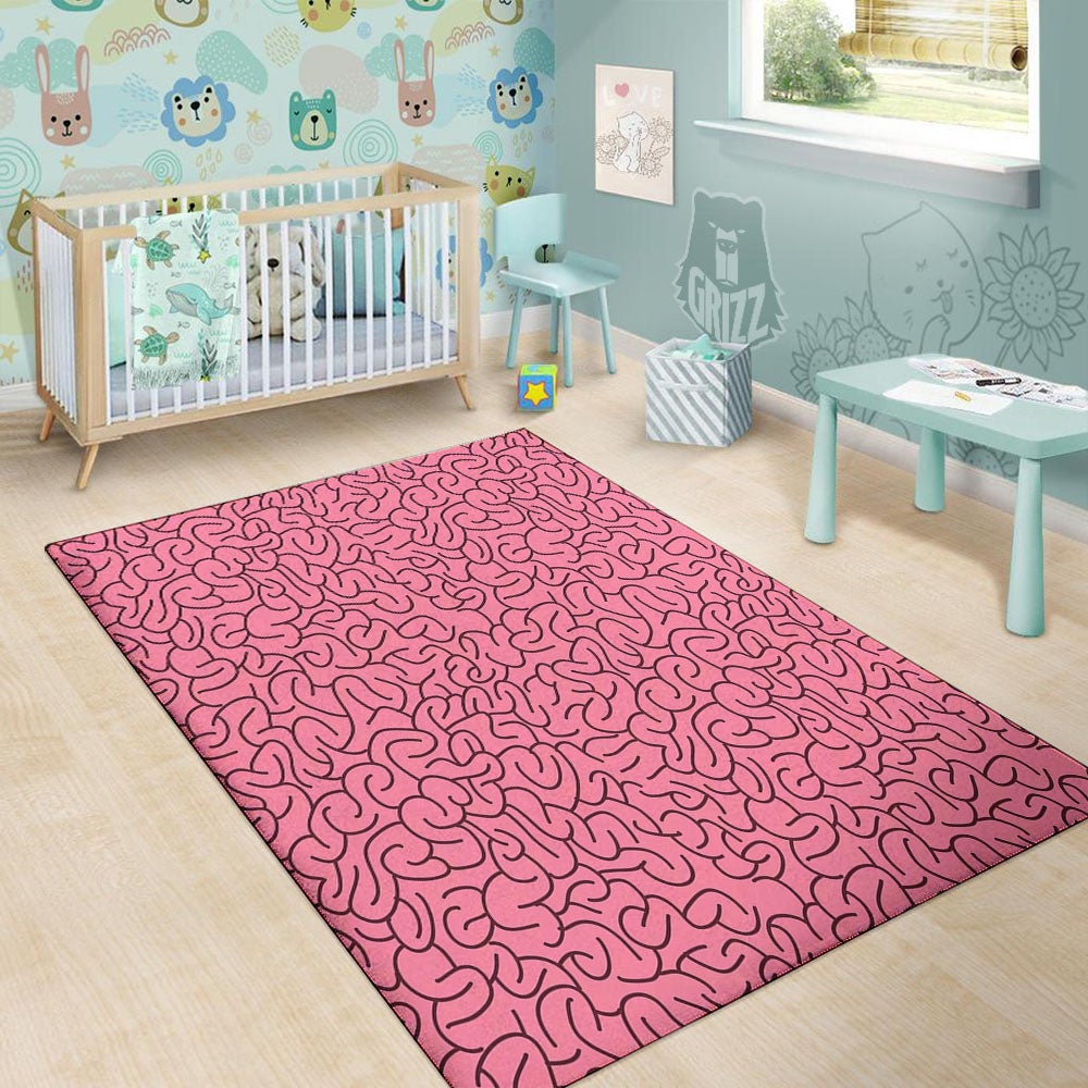 Human Brain Print Pattern Floor Mat-grizzshop
