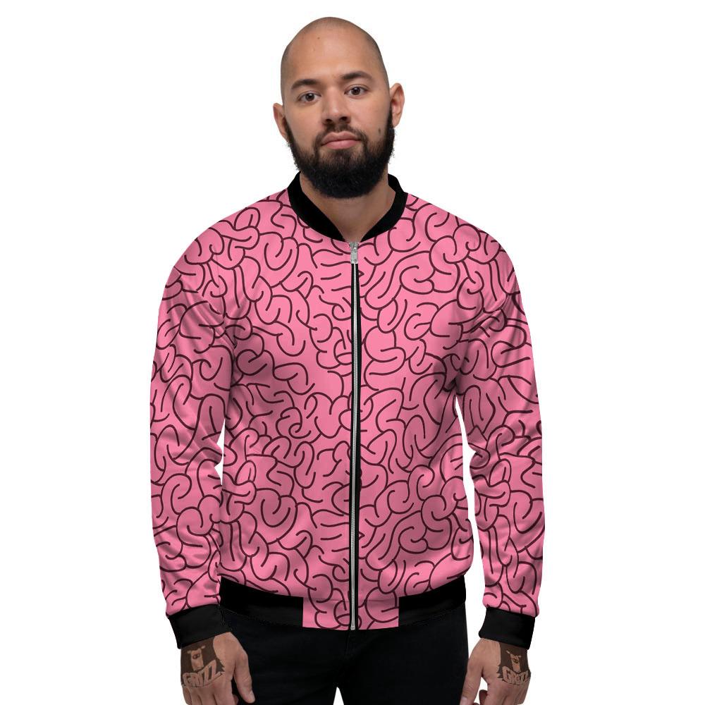 Human Brain Print Pattern Men's Bomber Jacket-grizzshop