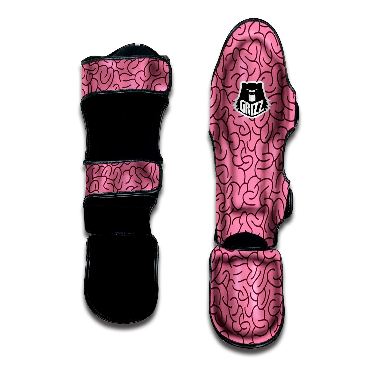 Human Brain Print Pattern Muay Thai Shin Guards-grizzshop