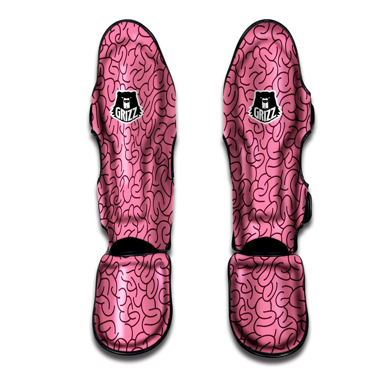 Human Brain Print Pattern Muay Thai Shin Guards-grizzshop