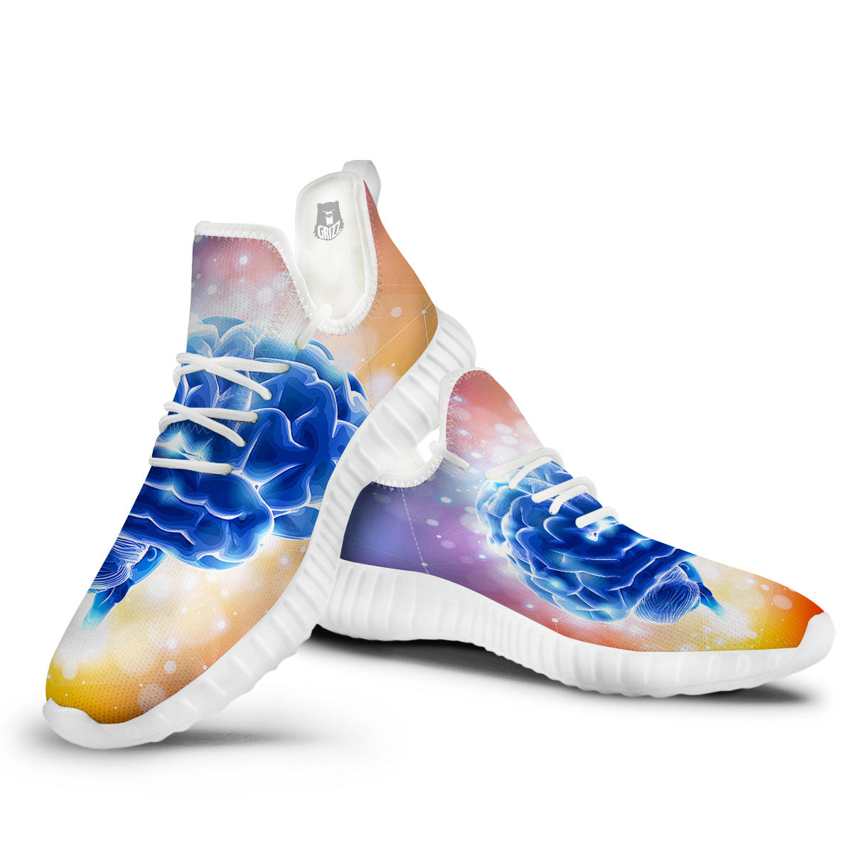 Human Brain White Walking Shoes-grizzshop