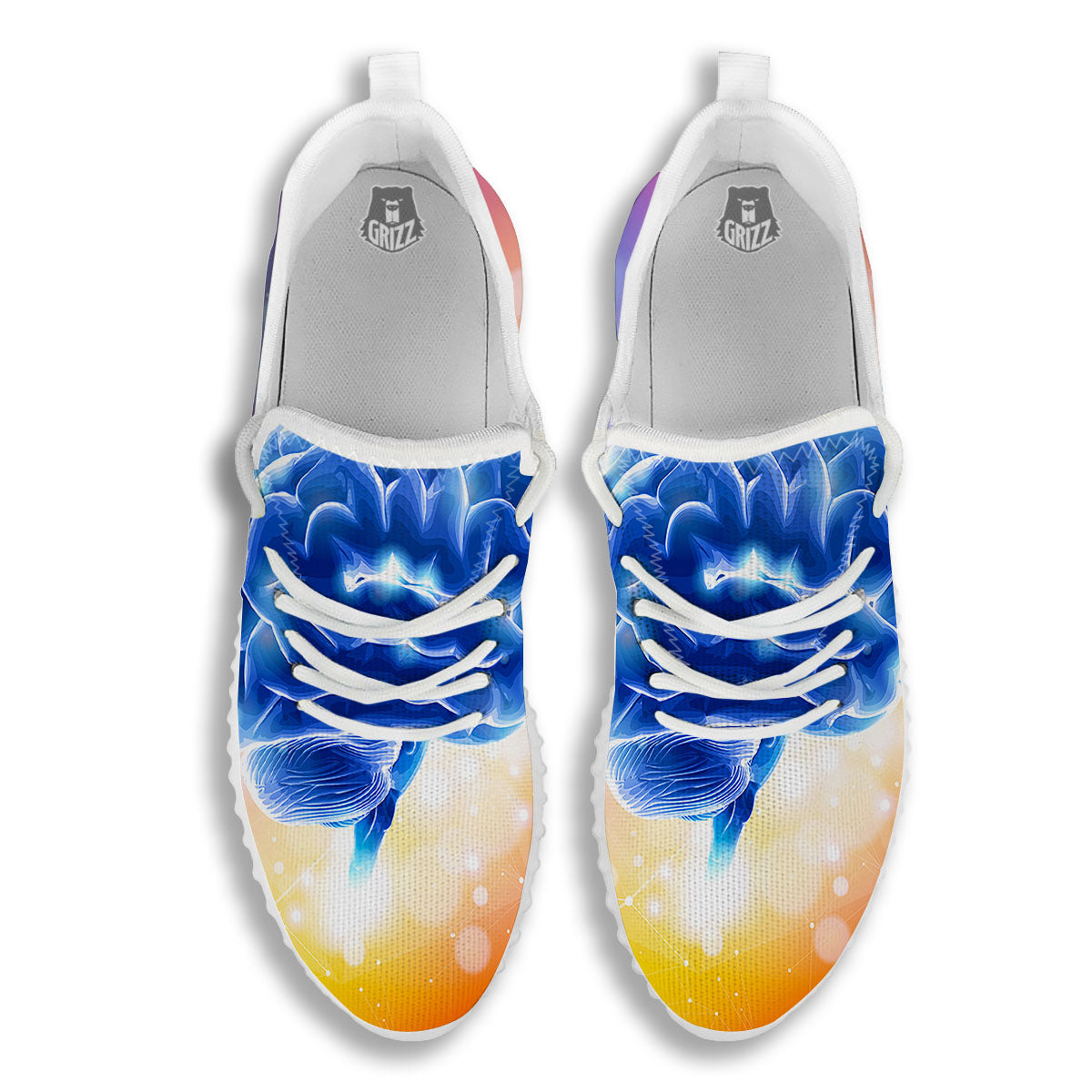 Human Brain White Walking Shoes-grizzshop
