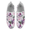 Hummingbird And Pink Flowers Print White Athletic Shoes-grizzshop