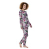 Hummingbird And Pink Flowers Print Women's Pajamas-grizzshop