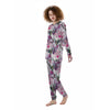 Hummingbird And Pink Flowers Print Women's Pajamas-grizzshop