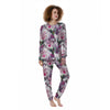 Hummingbird And Pink Flowers Print Women's Pajamas-grizzshop