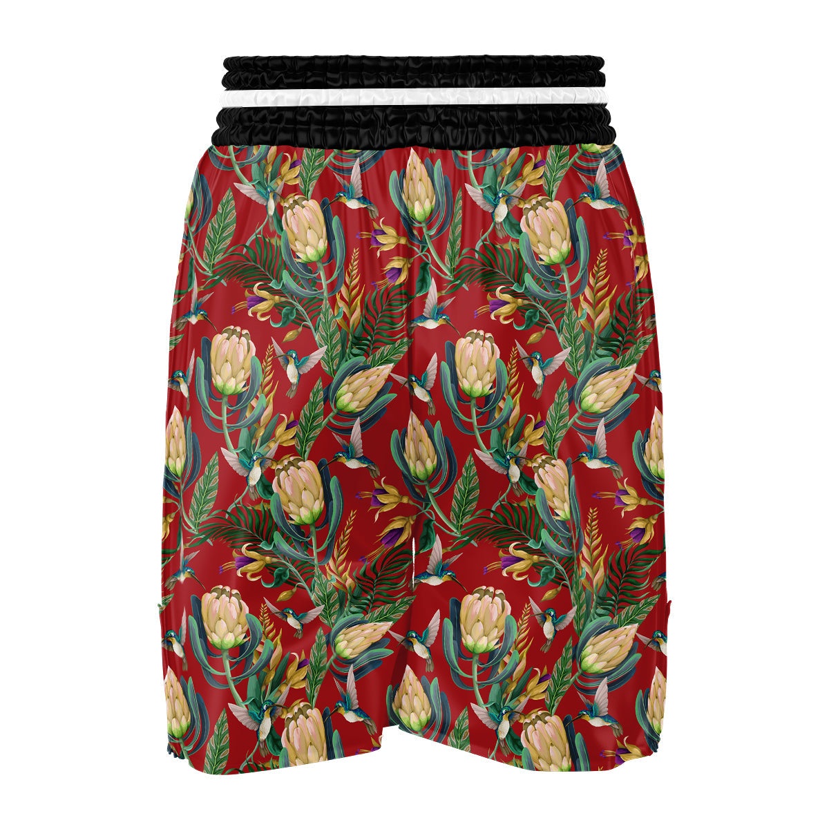 Hummingbird And Wild Flowers Print Pattern Boxing Shorts-grizzshop