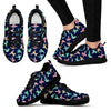 Hummingbird Colorful Pattern Print Black Sneaker Shoes For Men Women-grizzshop