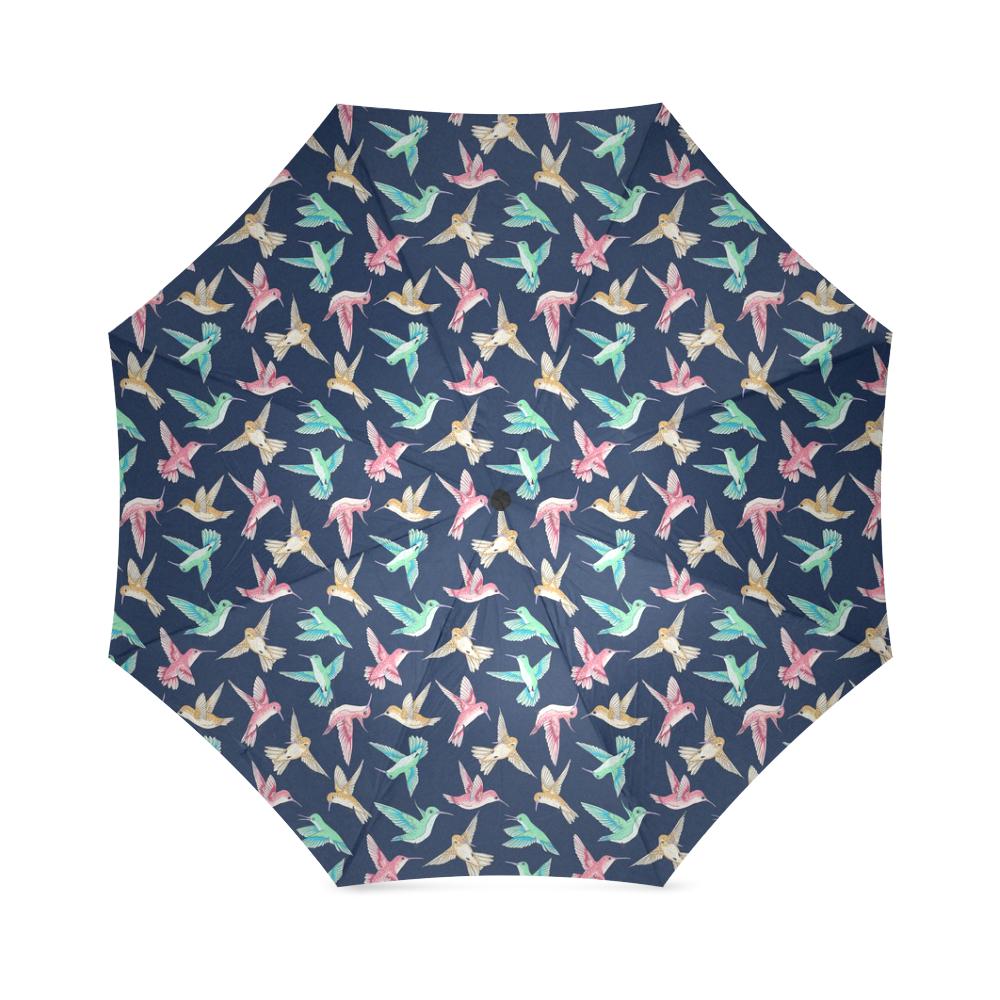 Hummingbird Colorful Pattern Print Foldable Umbrella-grizzshop