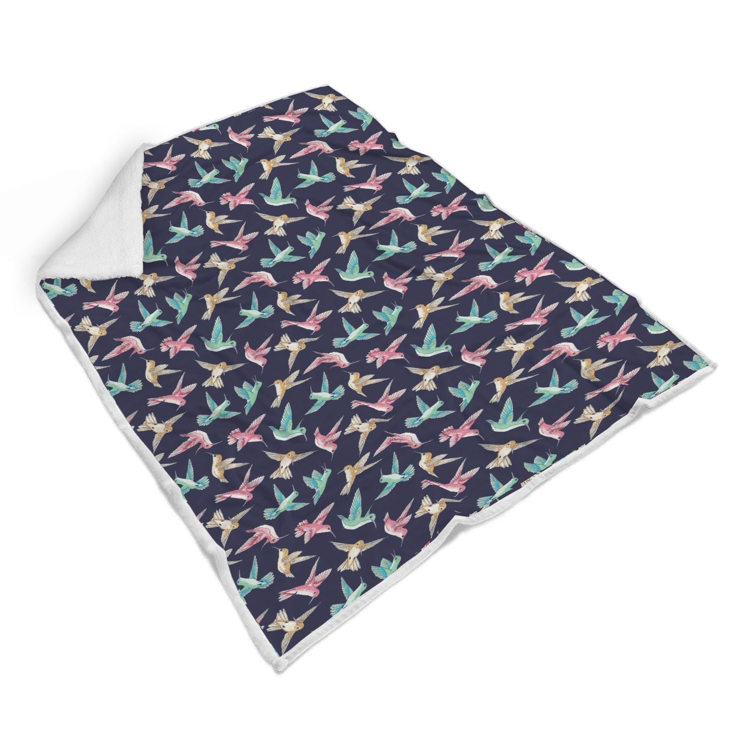 Hummingbird Colorful Pattern Print Throw Blanket-grizzshop