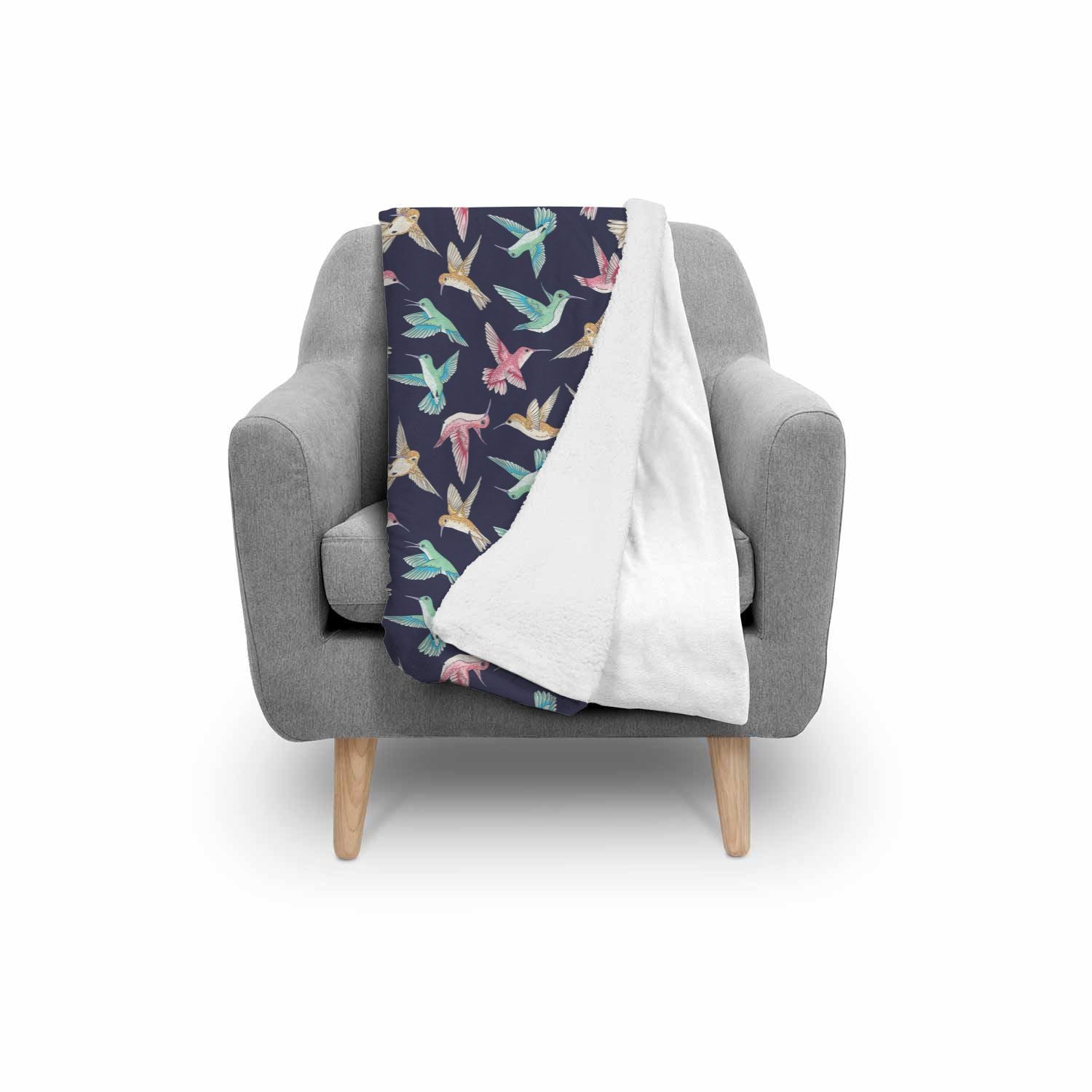 Hummingbird Colorful Pattern Print Throw Blanket-grizzshop