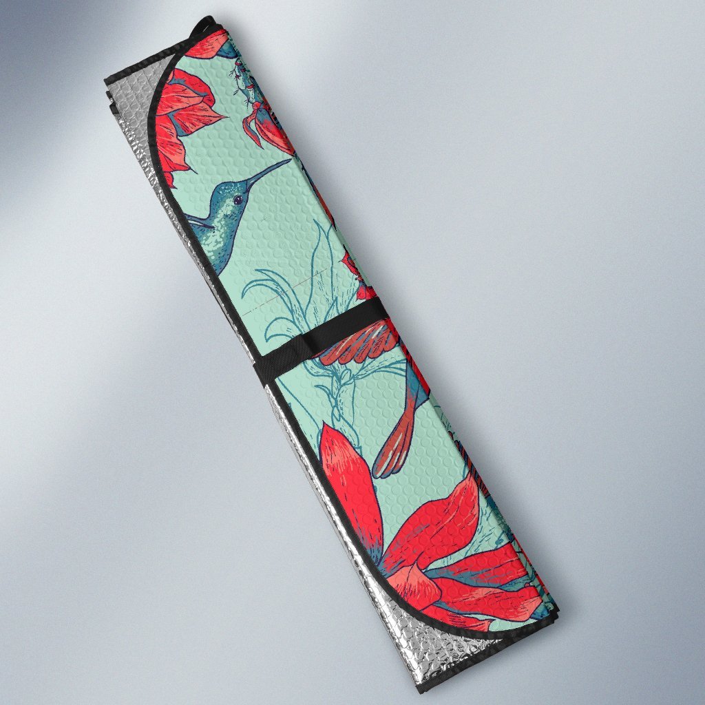Hummingbird Floral Car Sun Shade-grizzshop